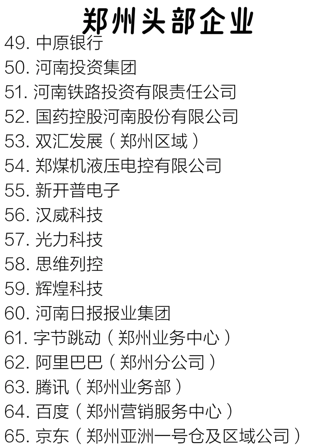 郑州头部企业大盘点新鲜出炉！