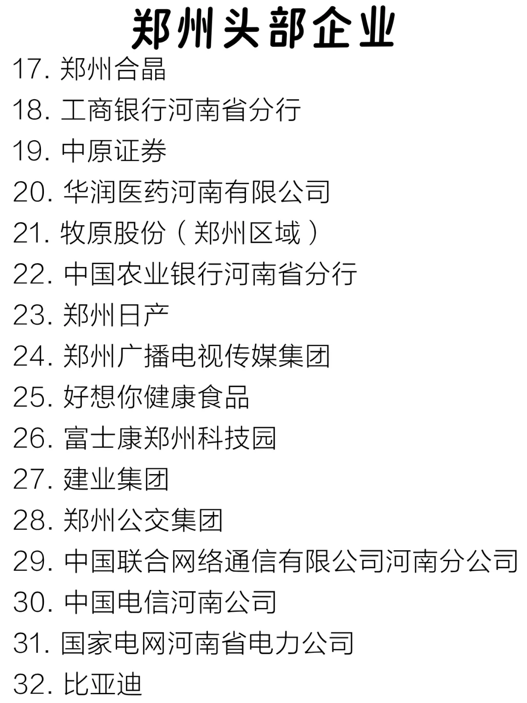 郑州头部企业大盘点新鲜出炉！