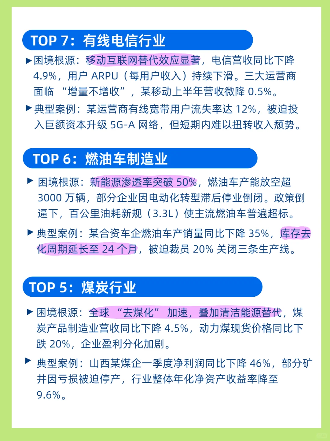 今年惨淡行业top10，快快看看有你的行业吗