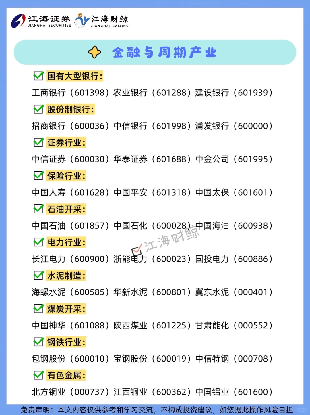 ?120个A股行业龙头名单全梳理❗️