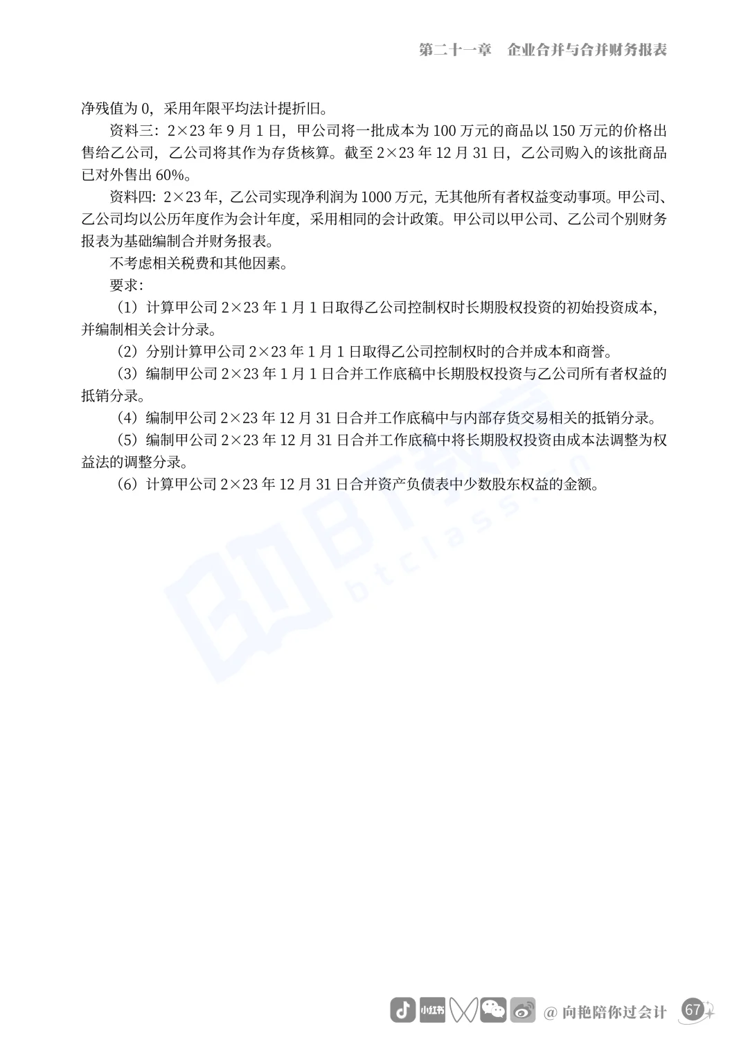 这是近几年合并报表的真题汇总，必须会
