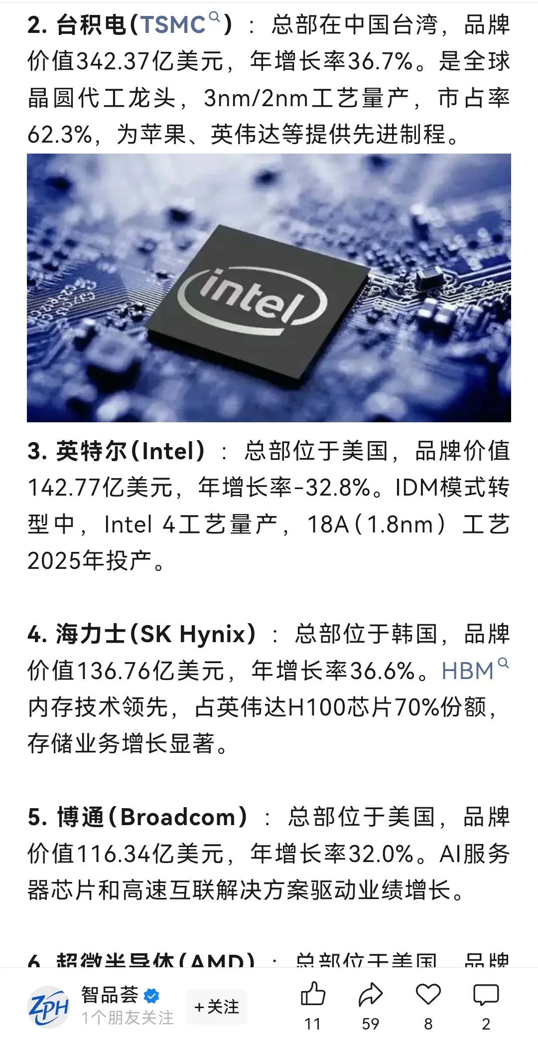 全球最赚钱的芯片行业30强企业！