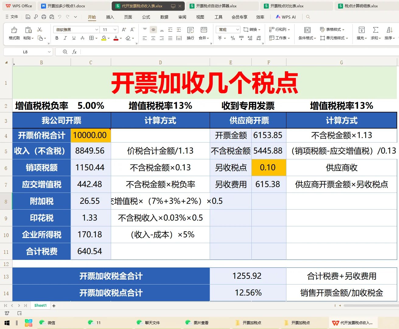 开票加税点公式，再也不用担心报税了...