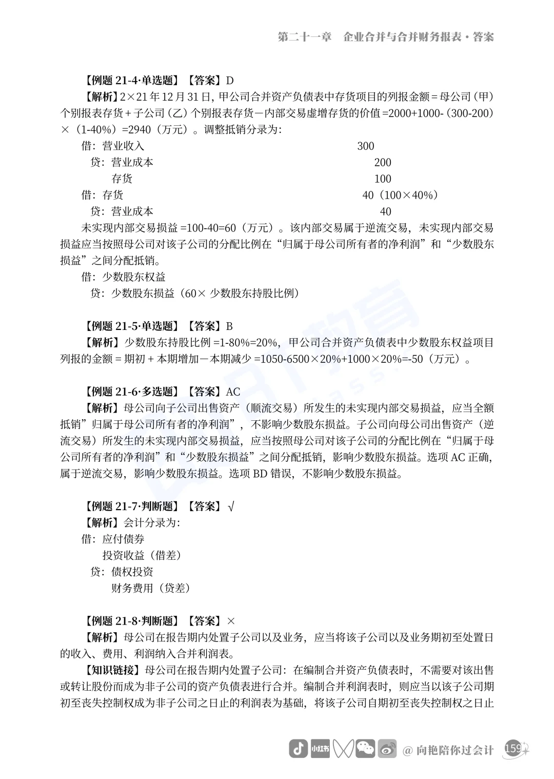 这是近几年合并报表的真题汇总，必须会