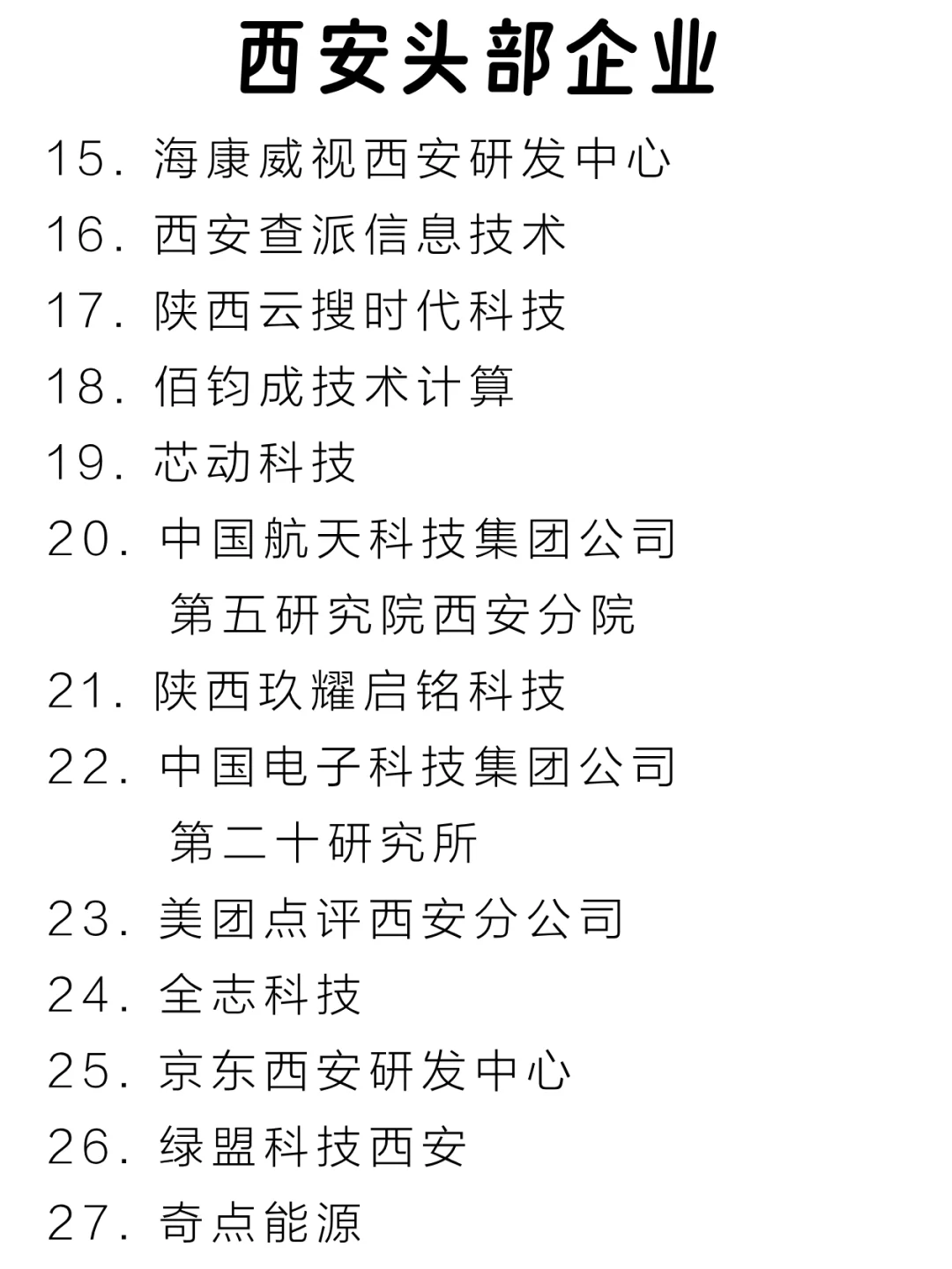 西安头部企业大盘点来啦～