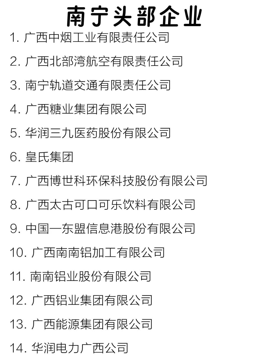 南宁优质企业大盘点来啦～