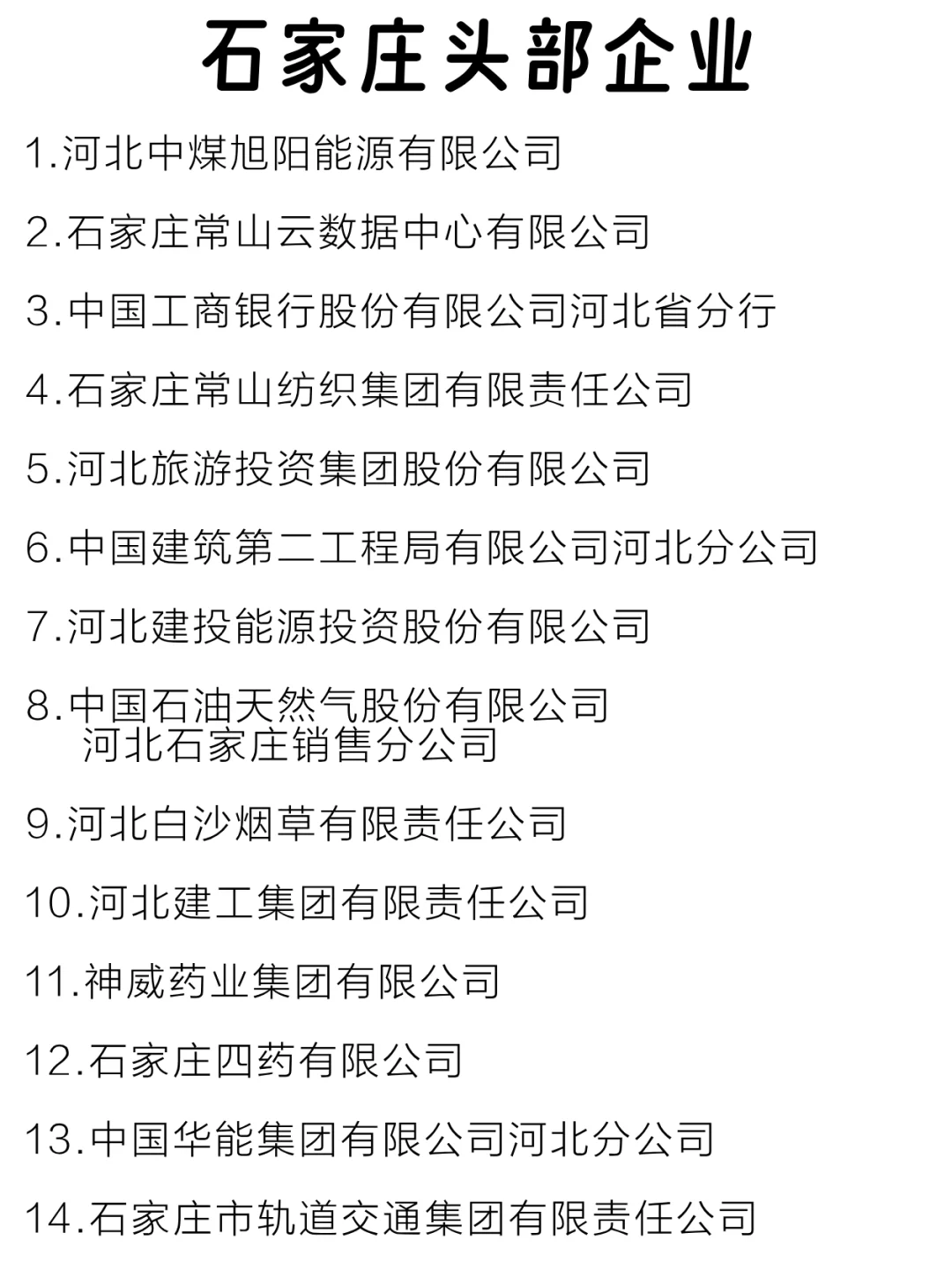 石家庄头部企业大盘点来啦～