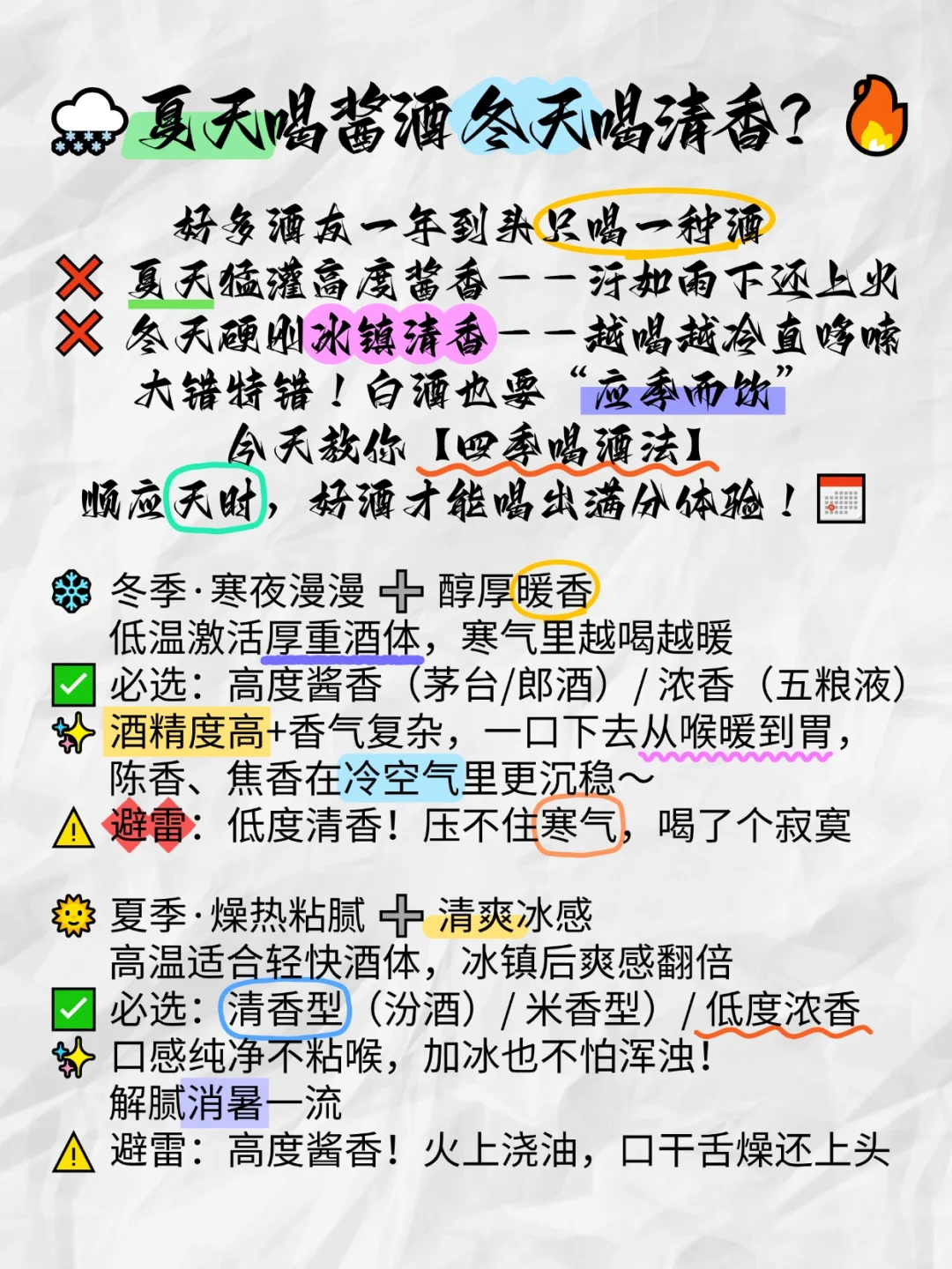 季节白酒选择方法