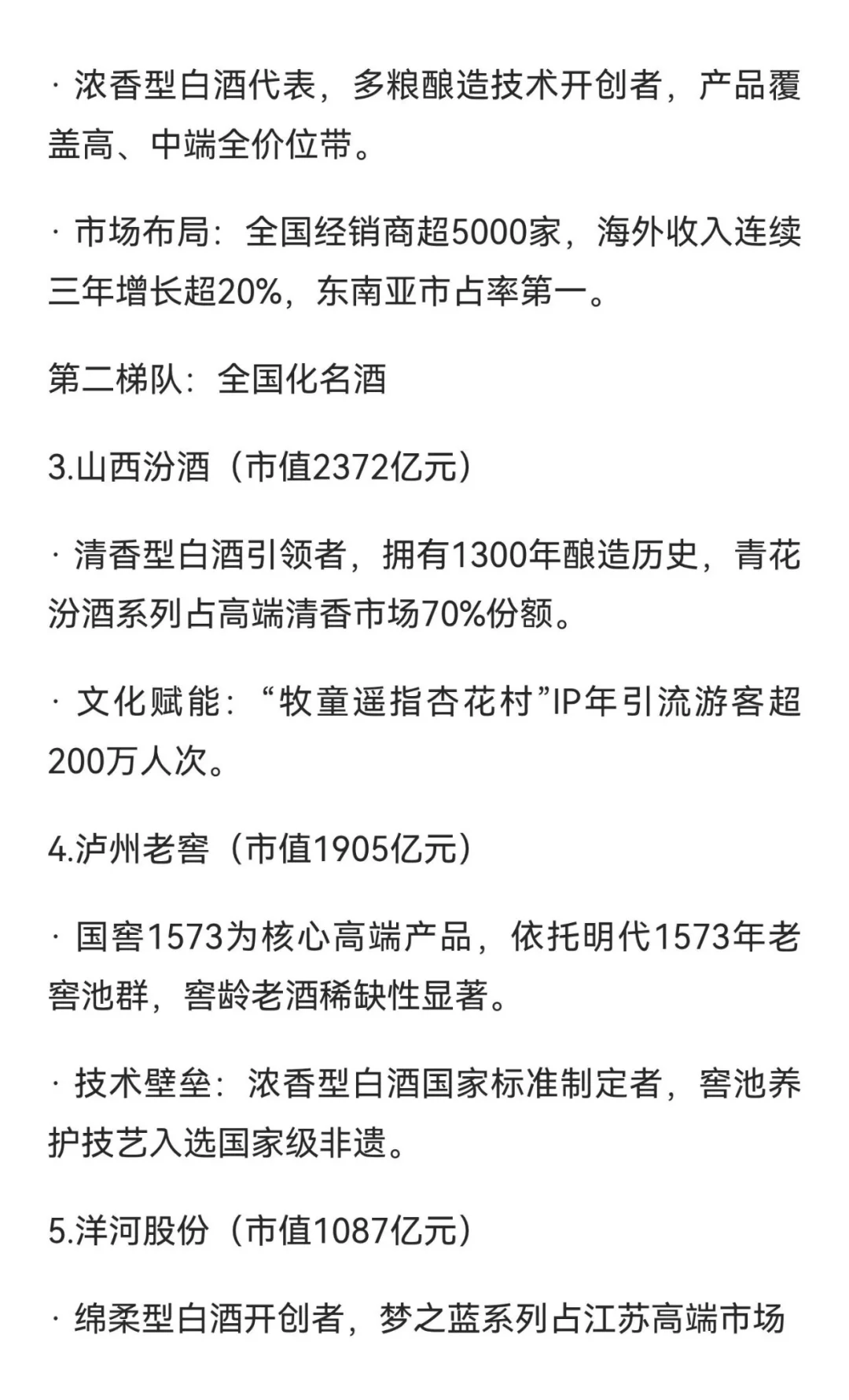 手札 | 白酒龙头公司