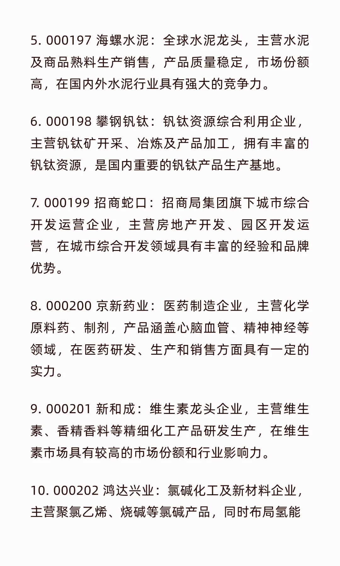 5000家上市公司简介第?弹