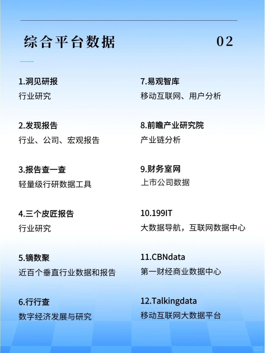【经验分享】九大类行业数据查找网址