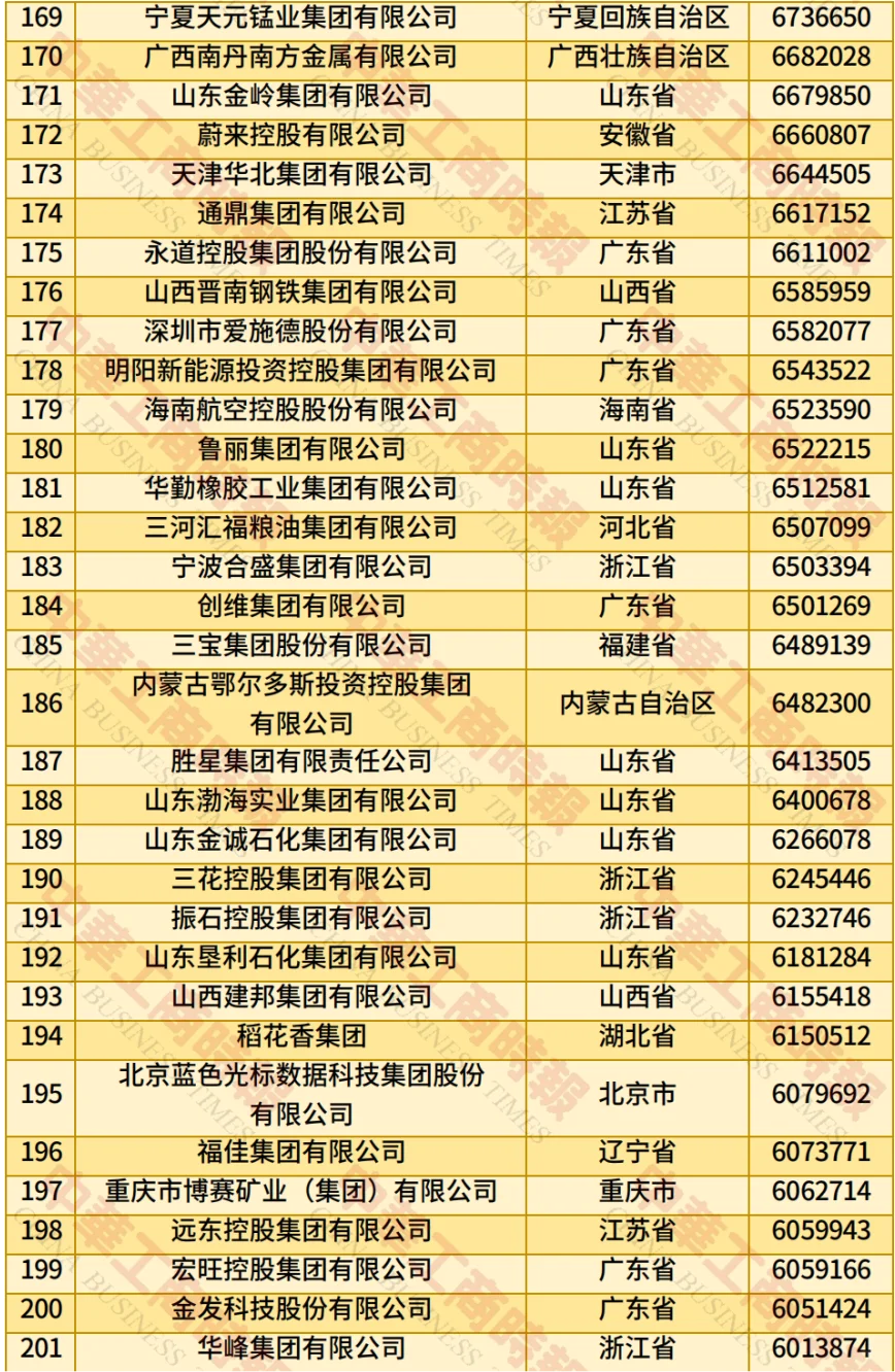 2025年中国民营企业500强榜单
