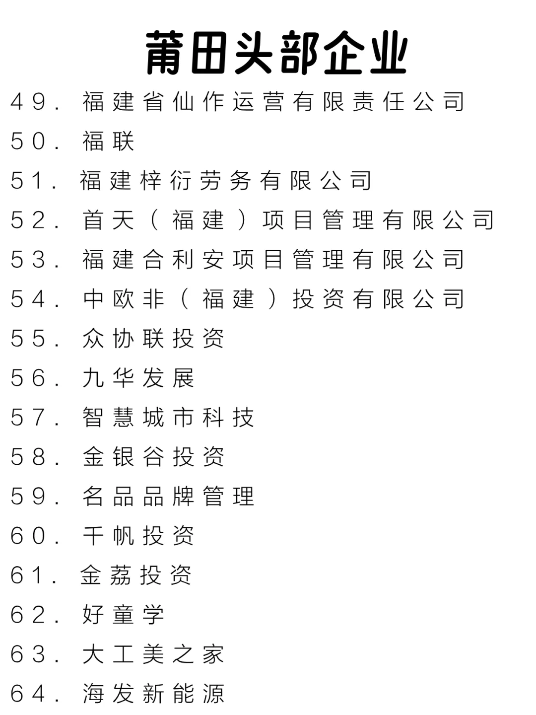 莆田头部企业大盘点来啦～