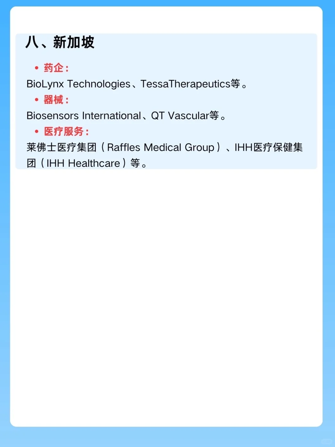 生物医药行业｜各国家知名企业汇总整理