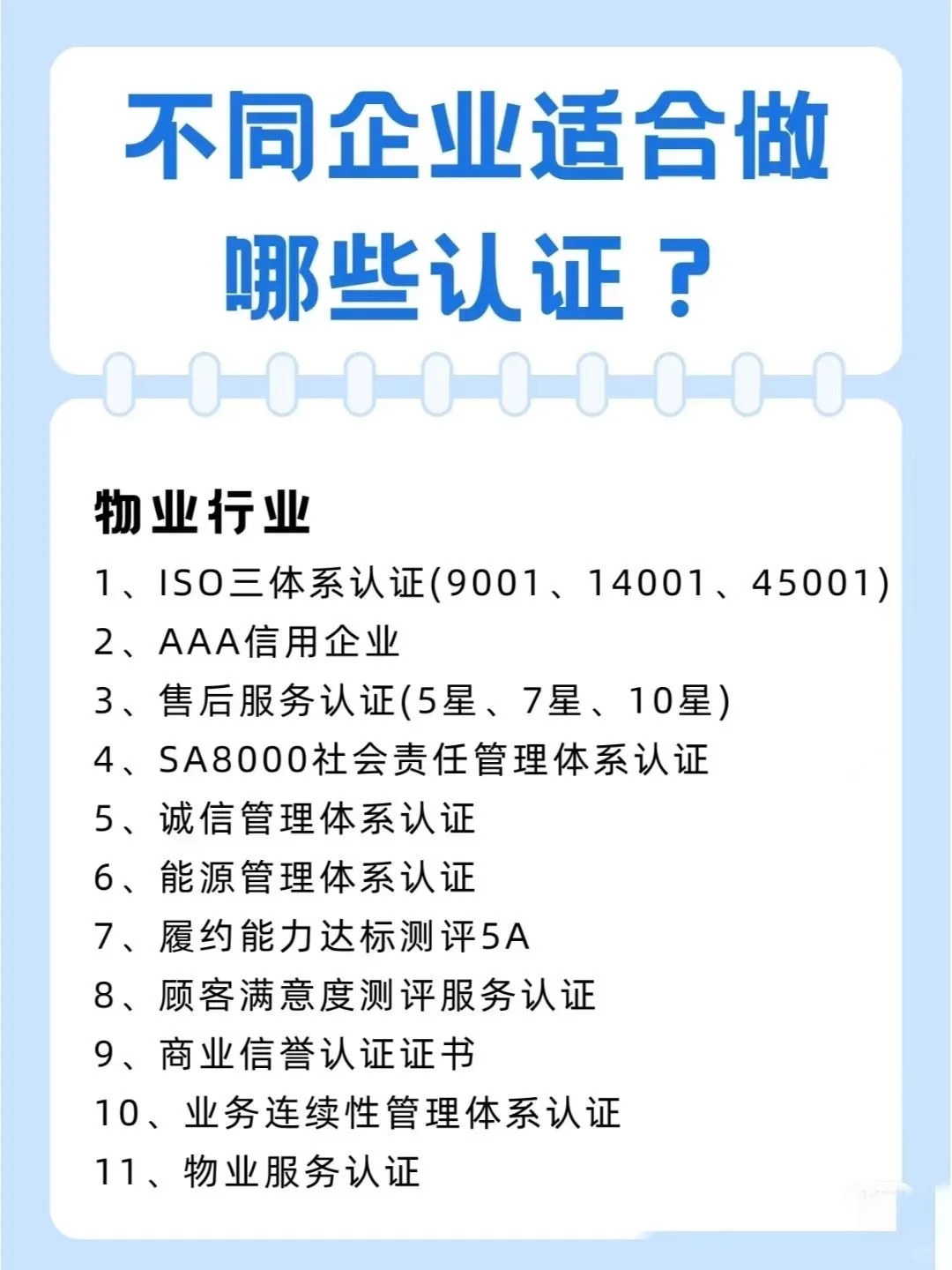 不同行业适合做哪些认证？