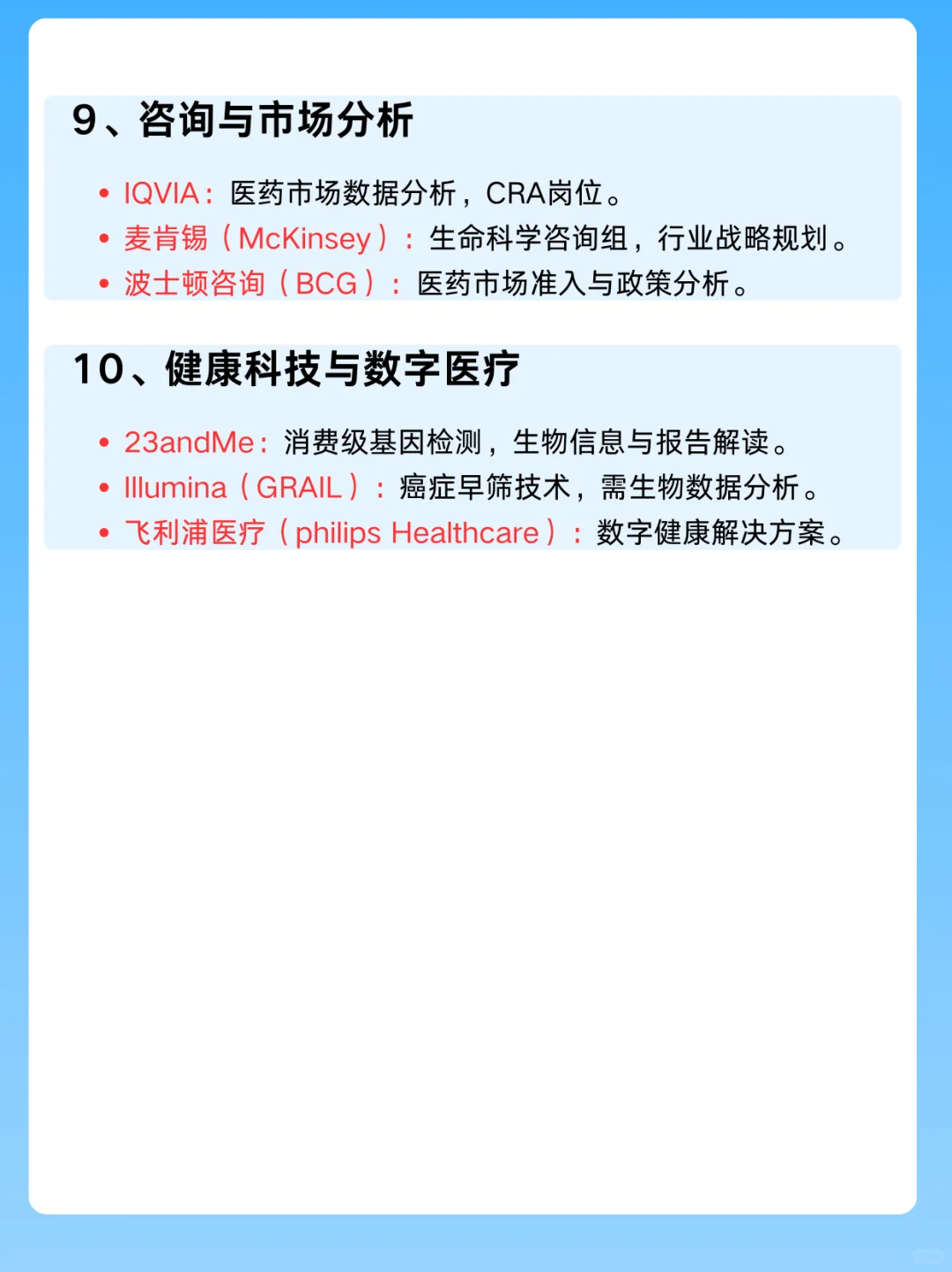 生物专业值得去的企业（超全入行指南汇总）