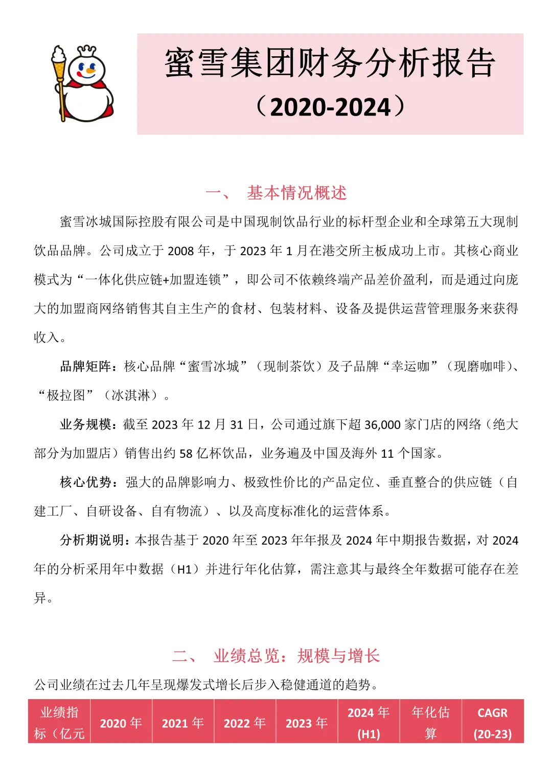 蜜雪冰城财务报告分析来啦❗️❗️❗️