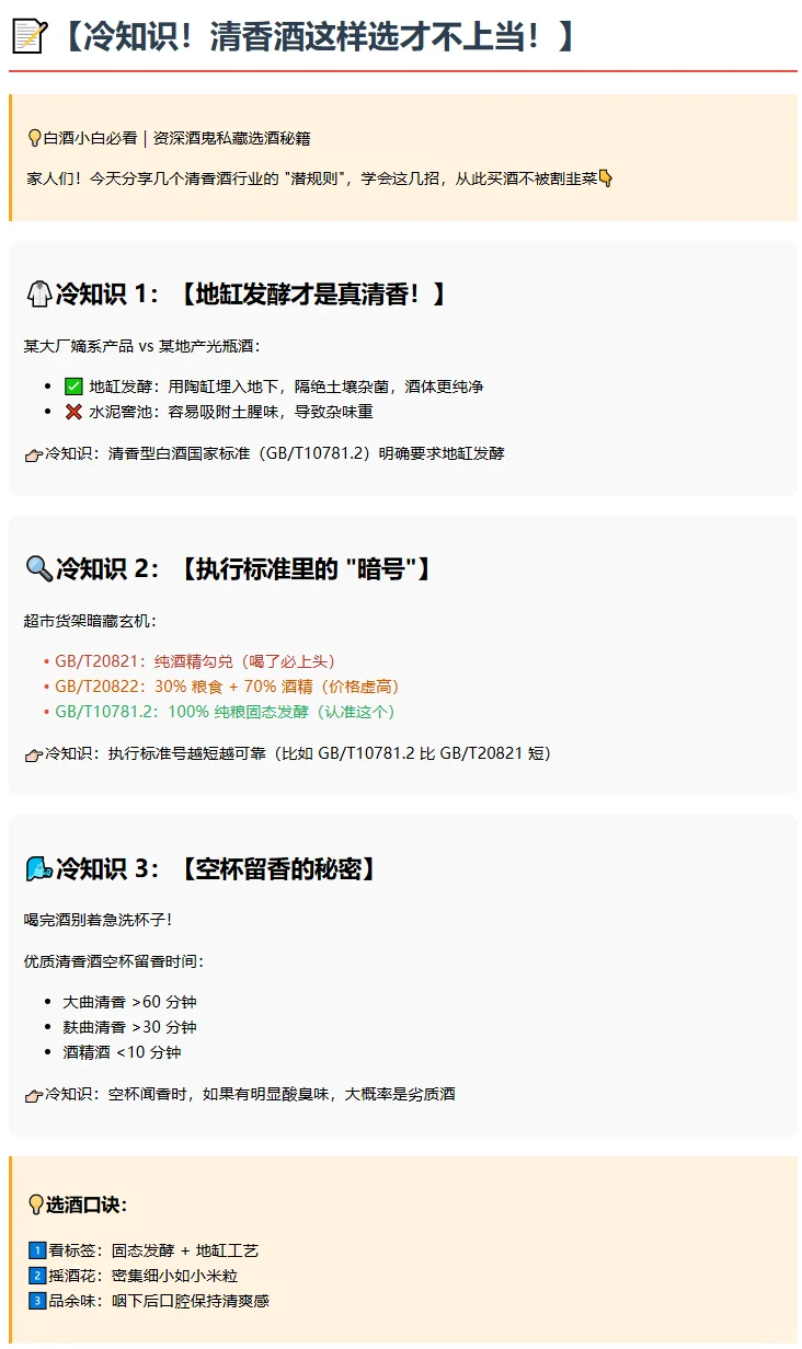冷知识！清香酒这样选才不上当！