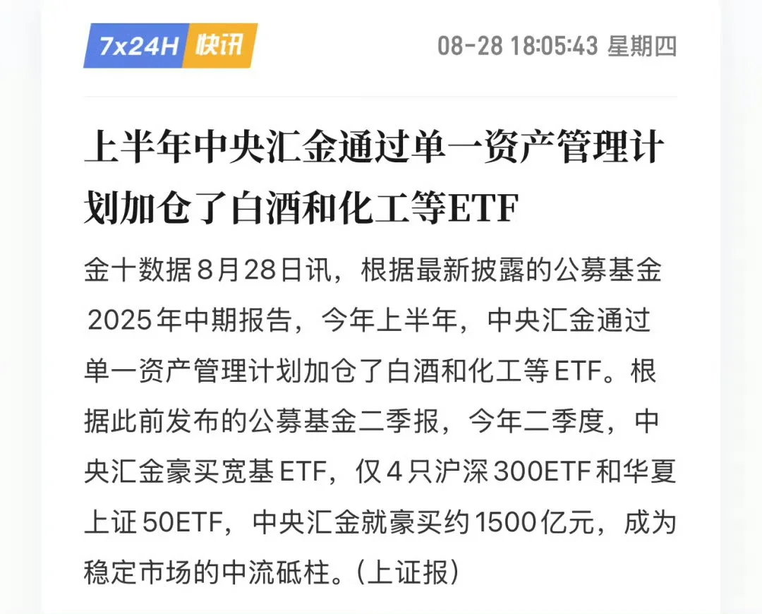 中央汇金又在买白酒和化工了！