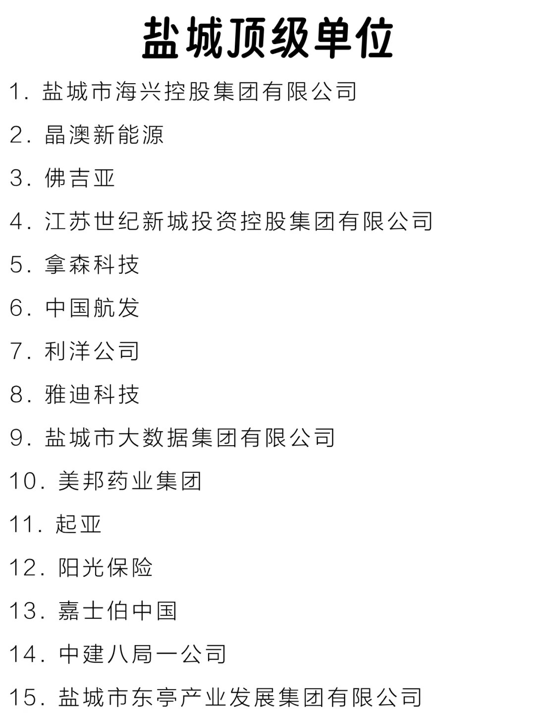 盐城顶级单位盘点来啦～