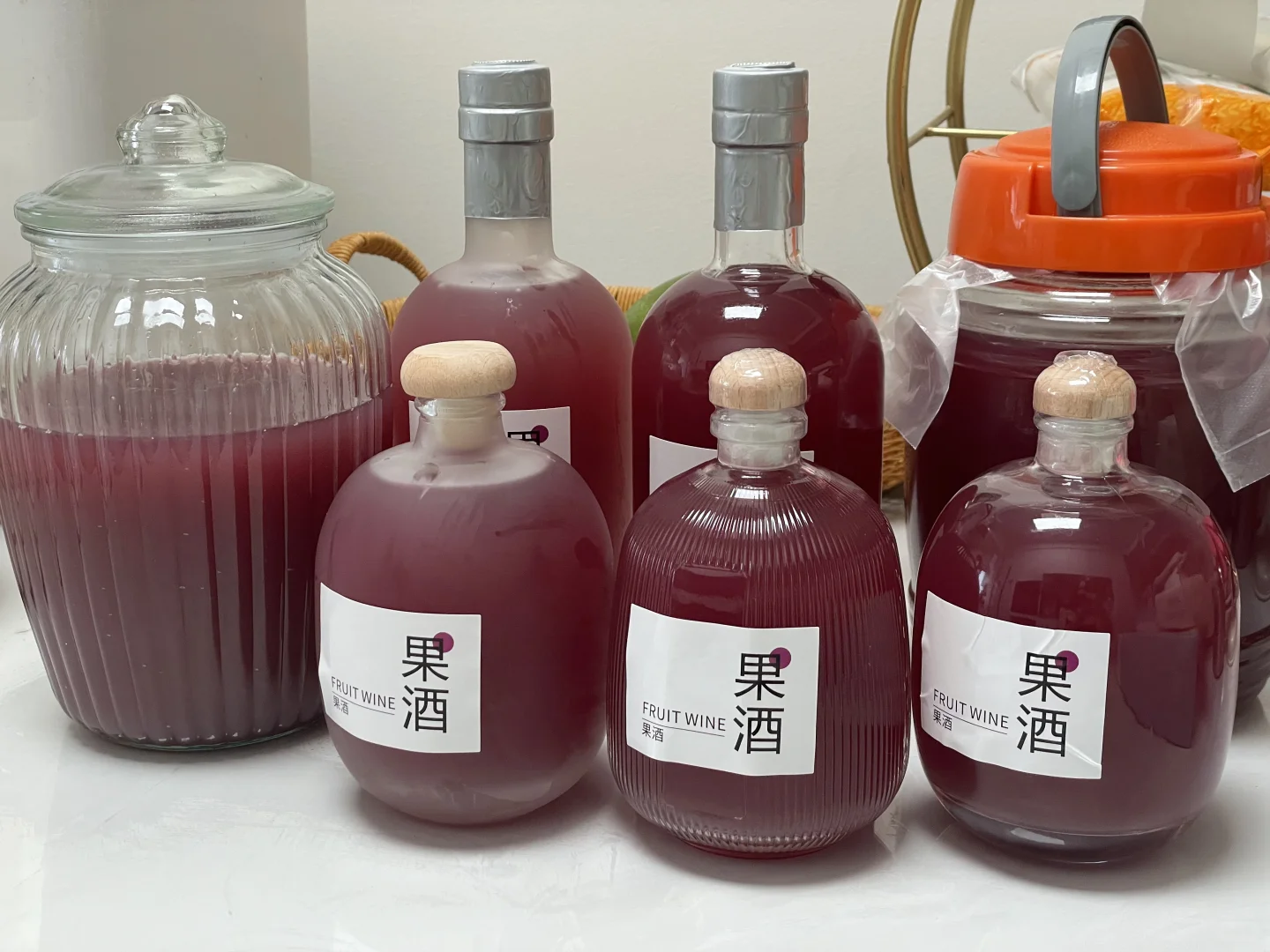 自酿葡萄酒今天过滤了
