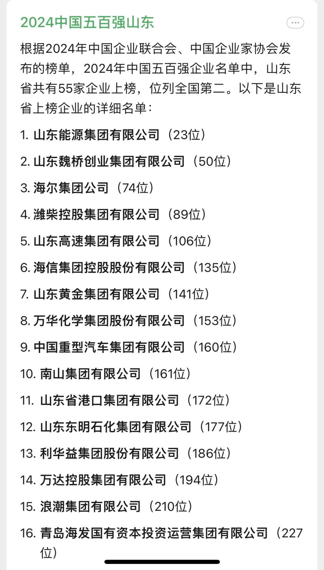 中国500强-山东