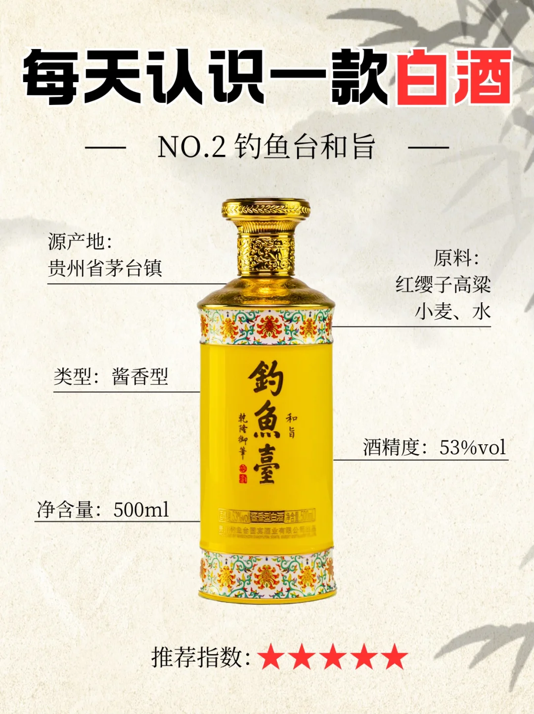 ?每天认识一款白酒| NO.2 : 钓鱼台和旨酒
