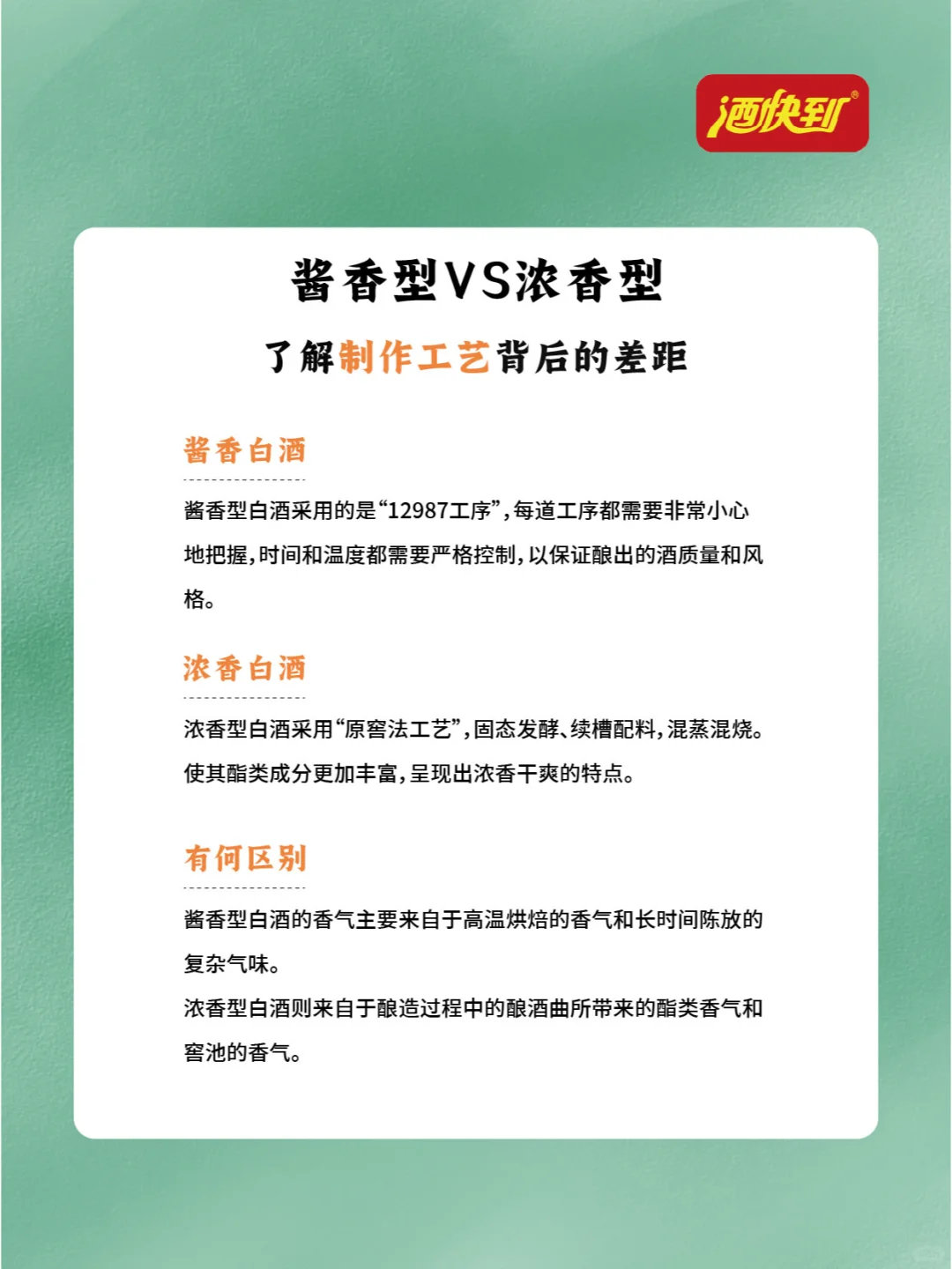 酱香型白酒与浓香型白酒的区别在哪里？