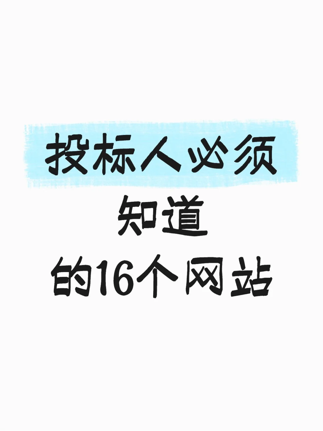 15个核心网站，投标必备