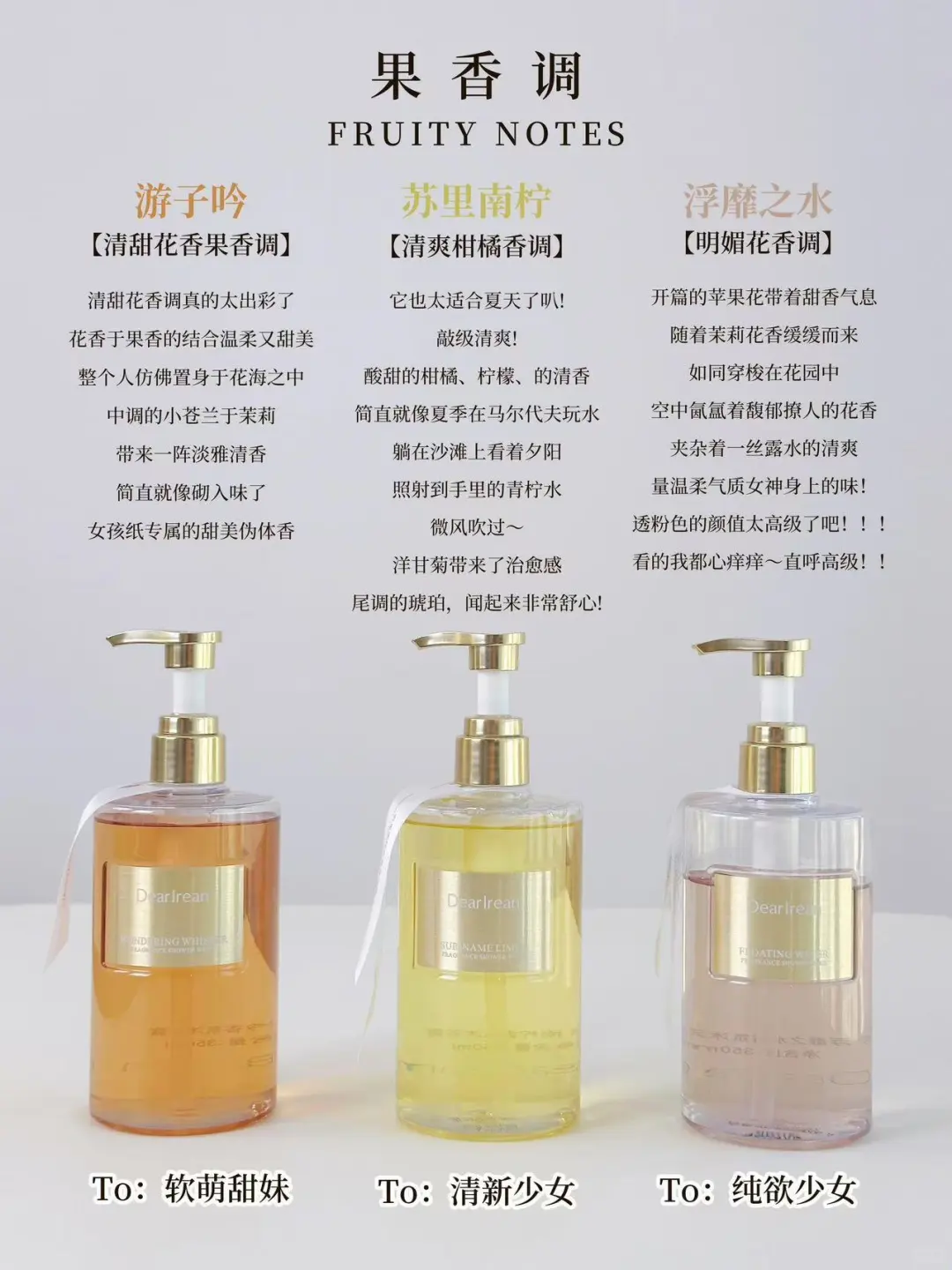 独特艾琳沐浴露?香型怎么选？