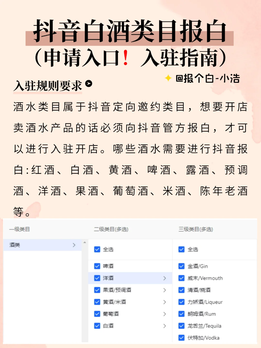 抖音白酒类目怎么开通？操作流程步骤？