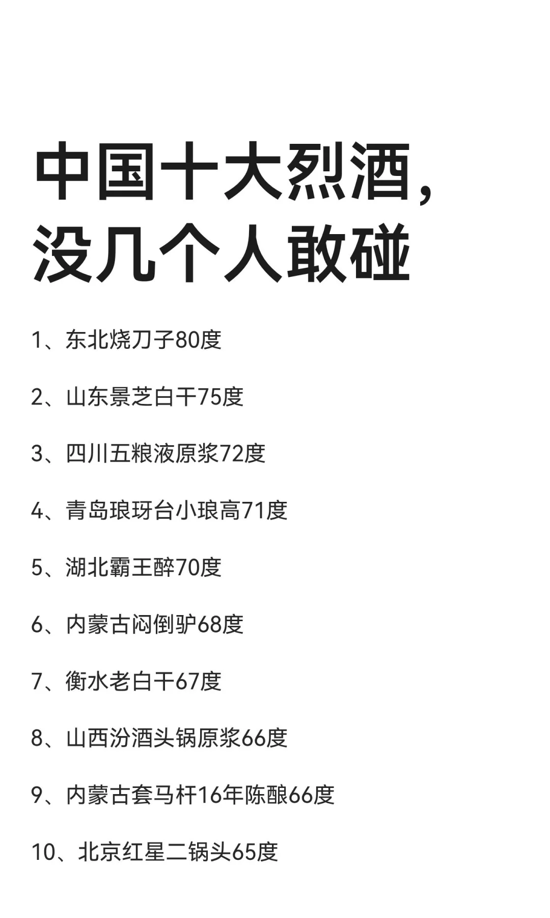 中国十大烈酒，没几个人敢碰
