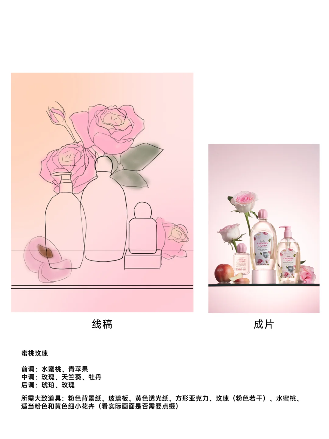 产品香型图拍摄方案手稿 (花卉水果版）