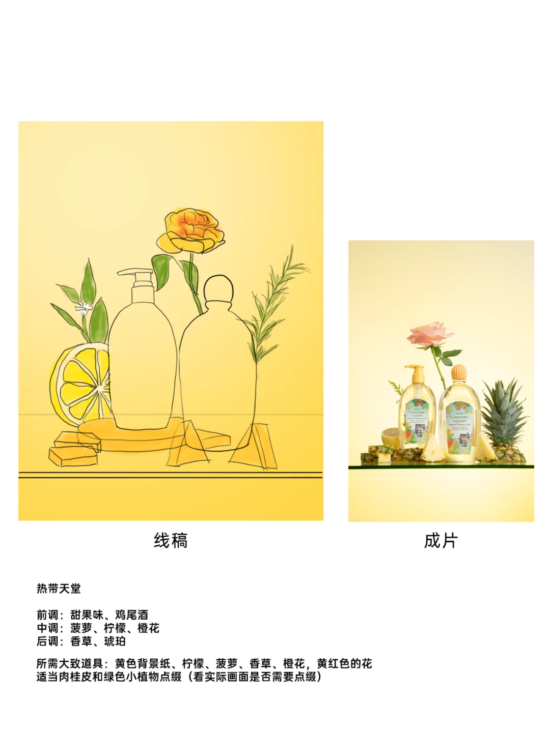 产品香型图拍摄方案手稿 (花卉水果版）