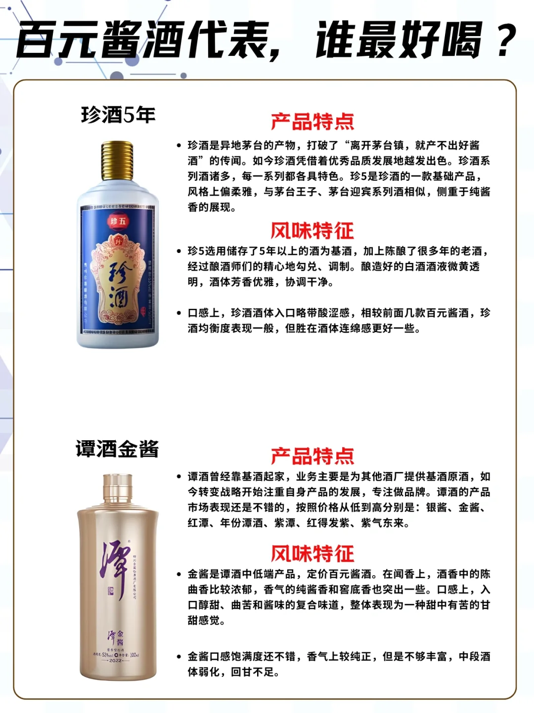百元酱酒代表产品❗️谁最好喝❓