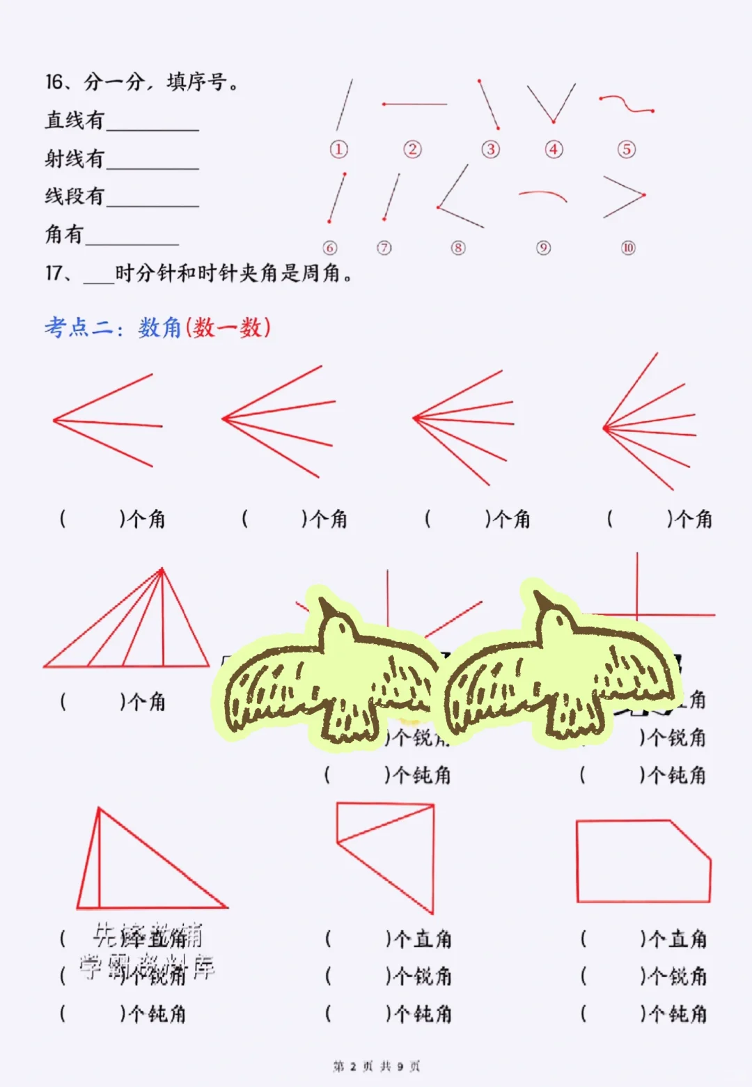 四上数学《角的度量》吃透＝稳上98+