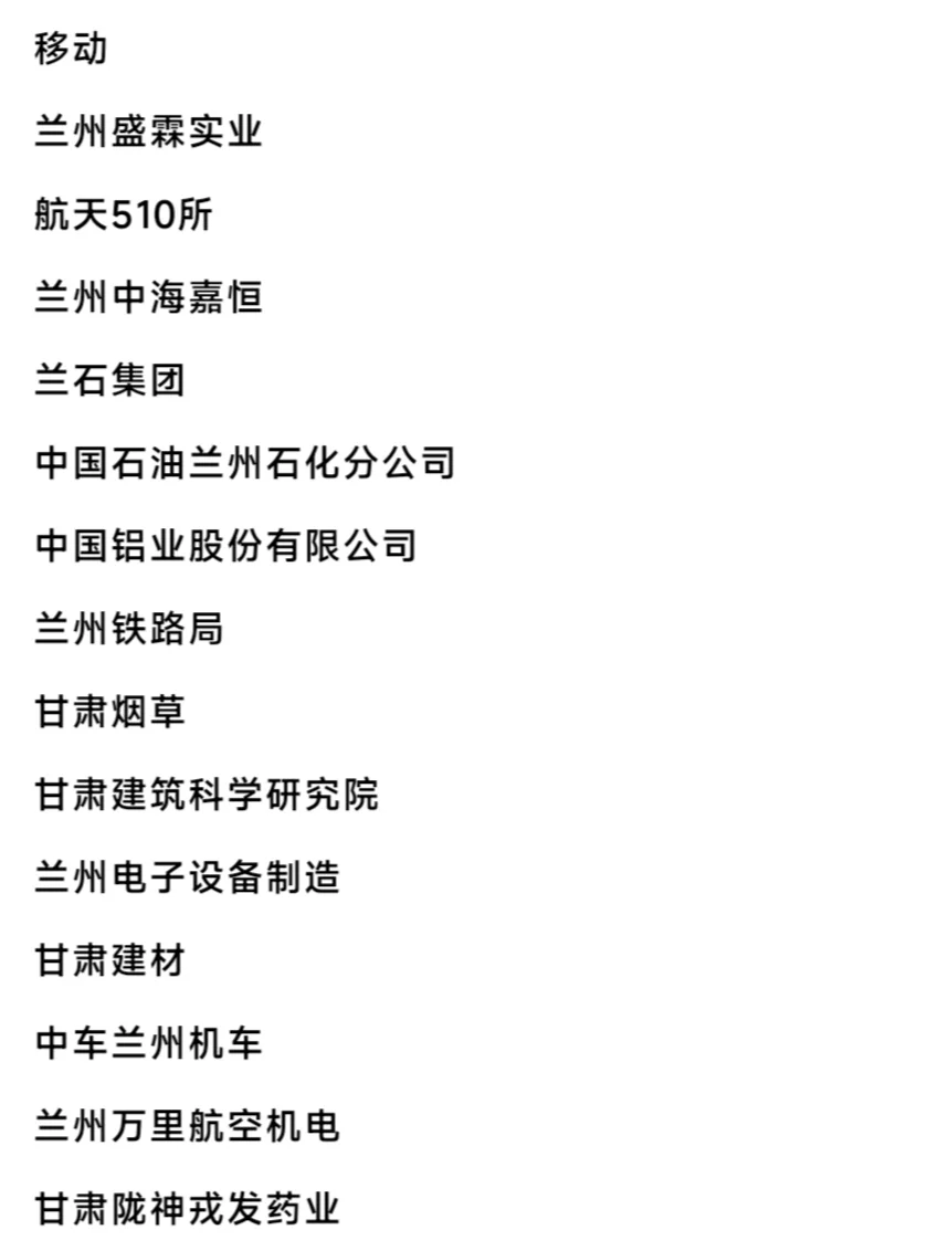 兰州头部企业