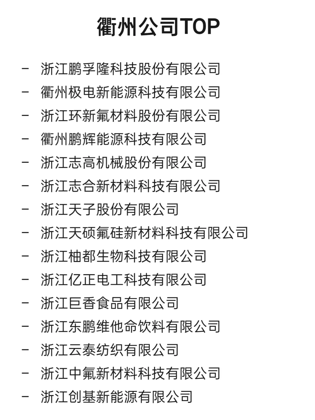 衢州顶级企业盘点