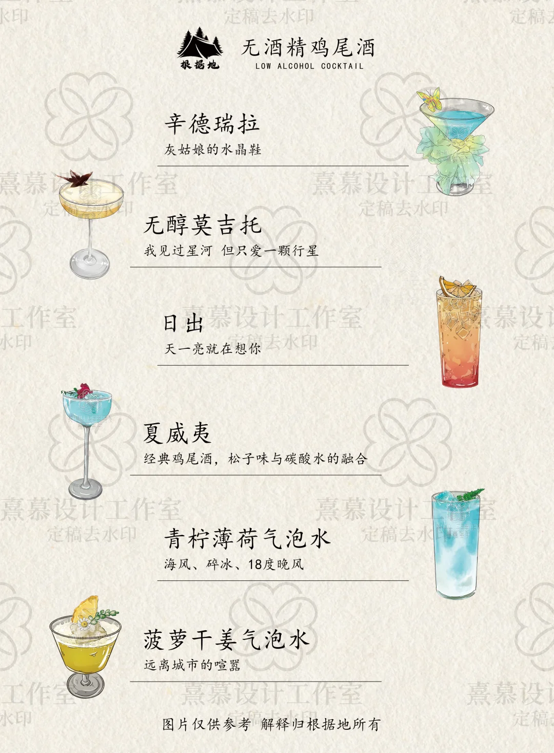 关于我的调酒菜单～高度数｜低度数｜无酒精