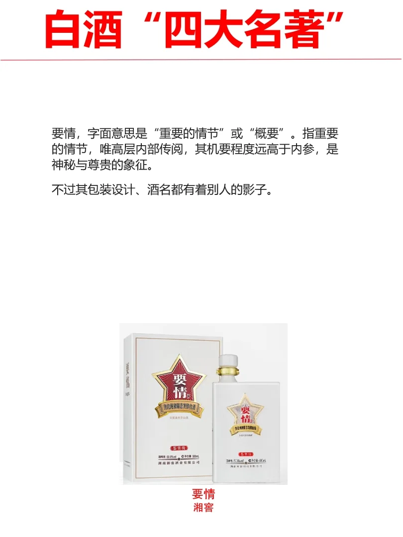 白酒四大名著