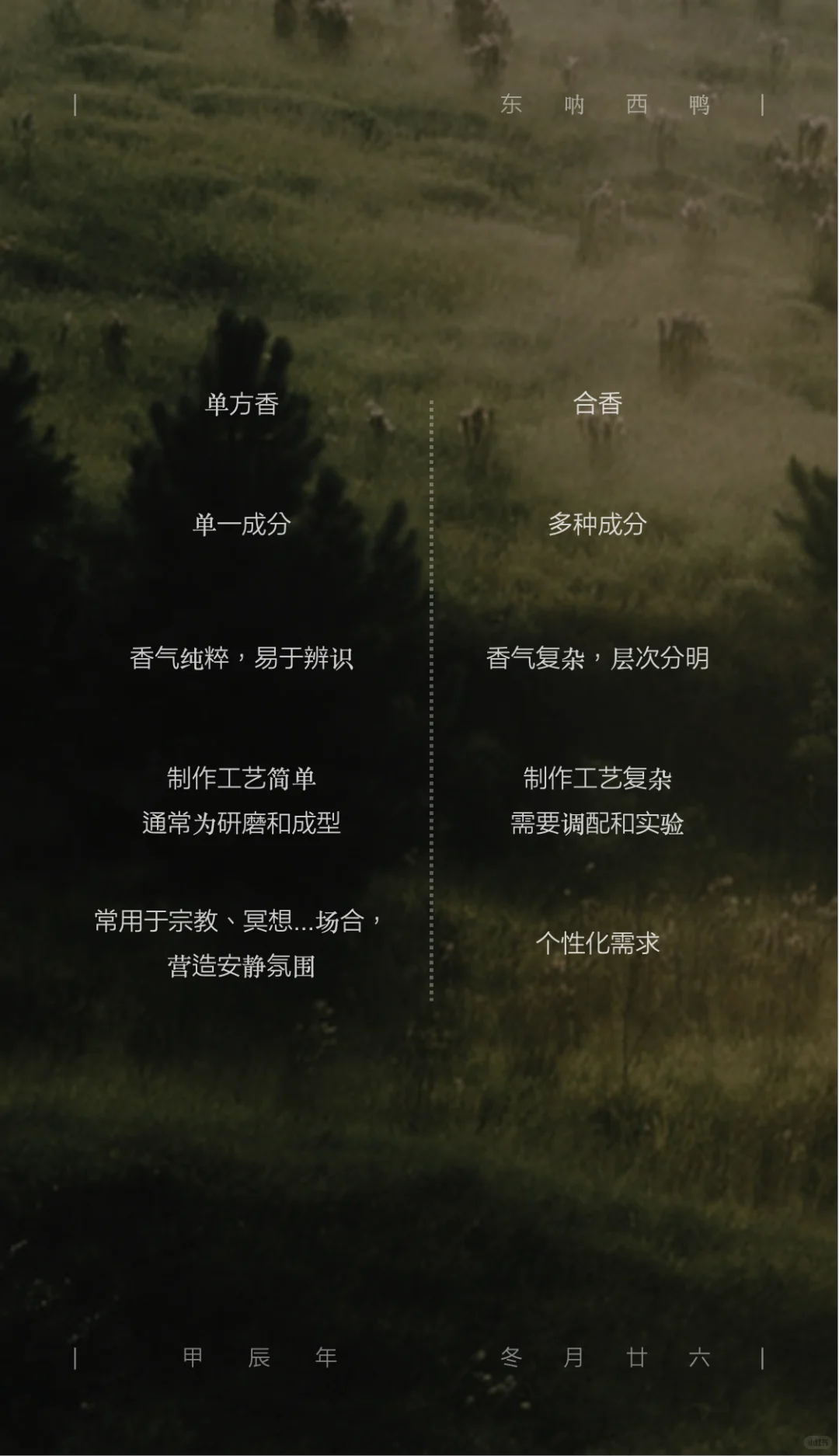 单方香 & 合香 的区别