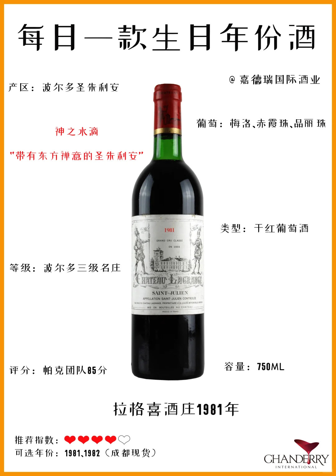每日一款生日年份酒
