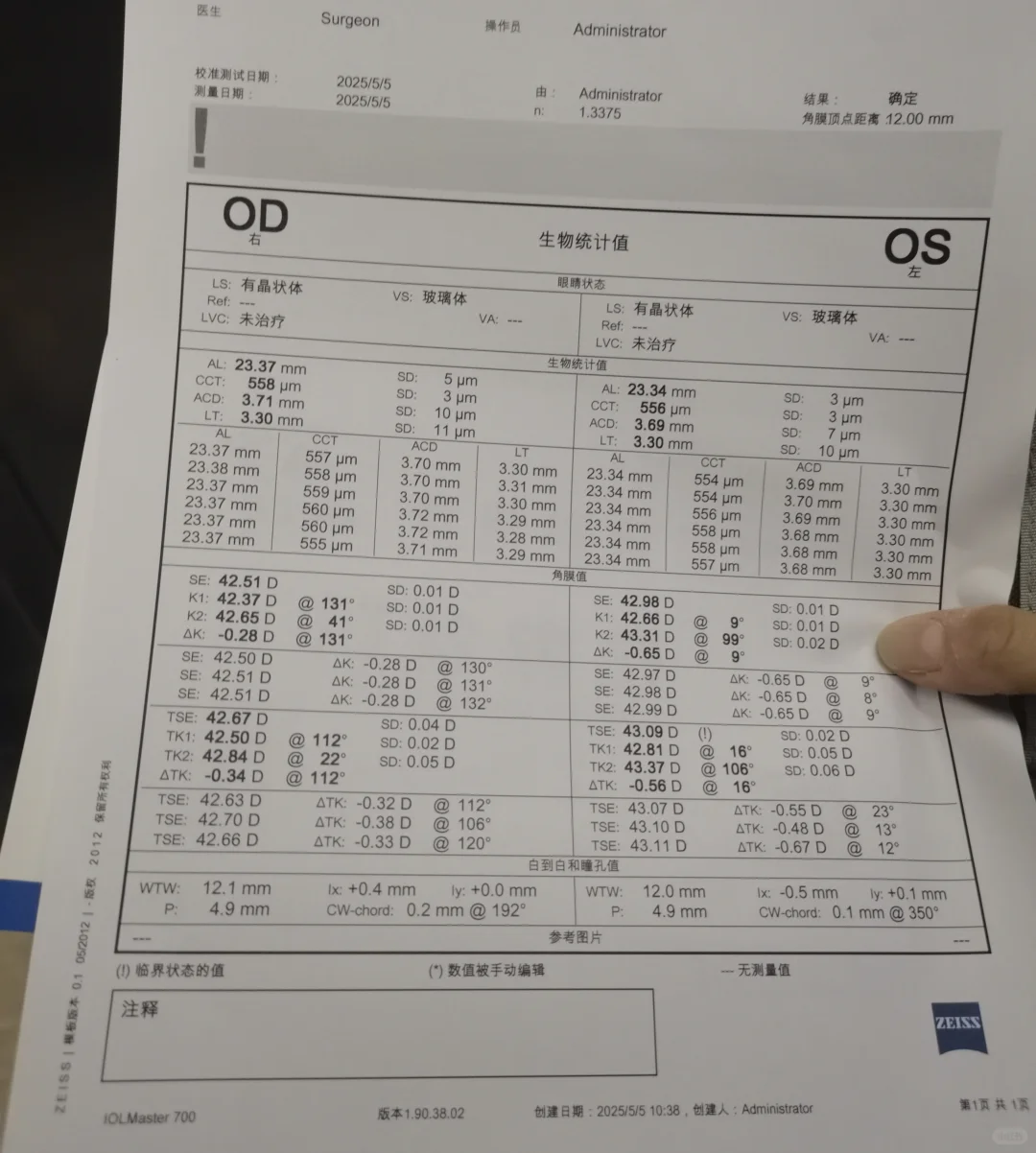 盼兮的这篇根据眼轴参数计算近视度数的方法