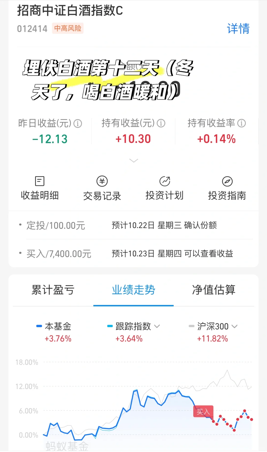 埋伏白酒第十二天(冬天喝白酒暖和)