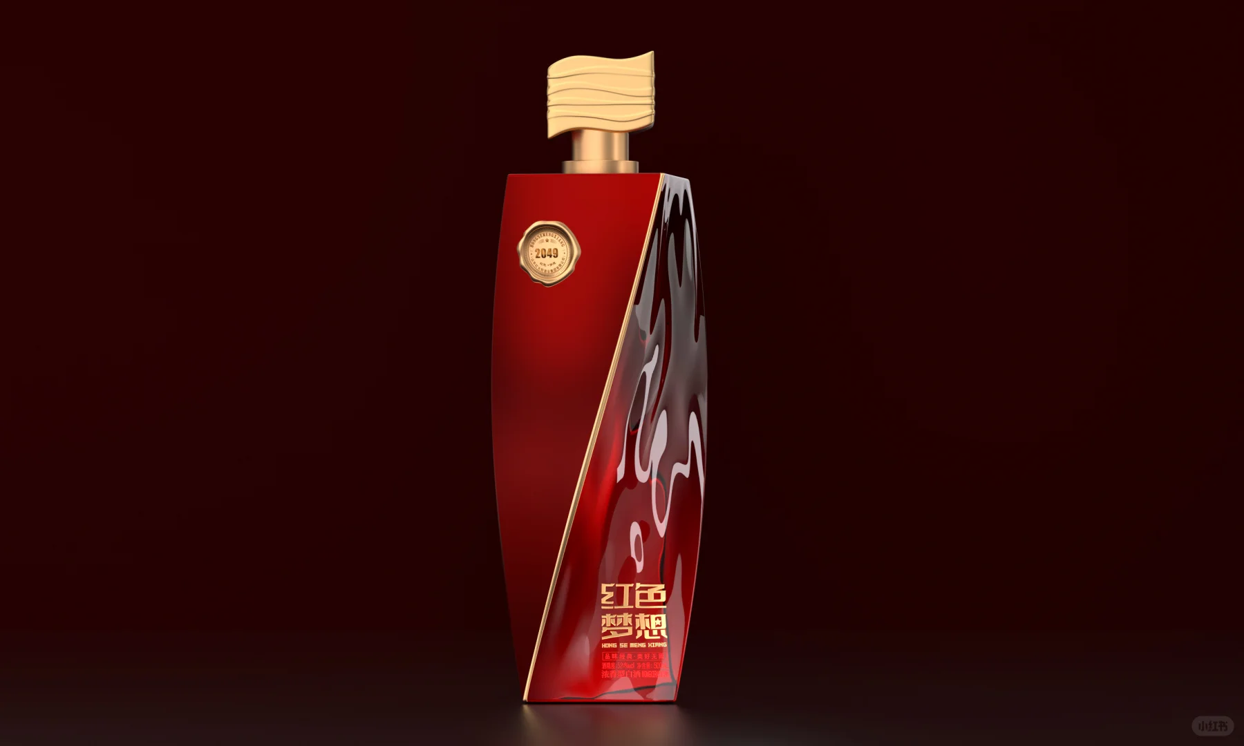 几何破格 + 红金叙事|“红色梦想” 白酒包装