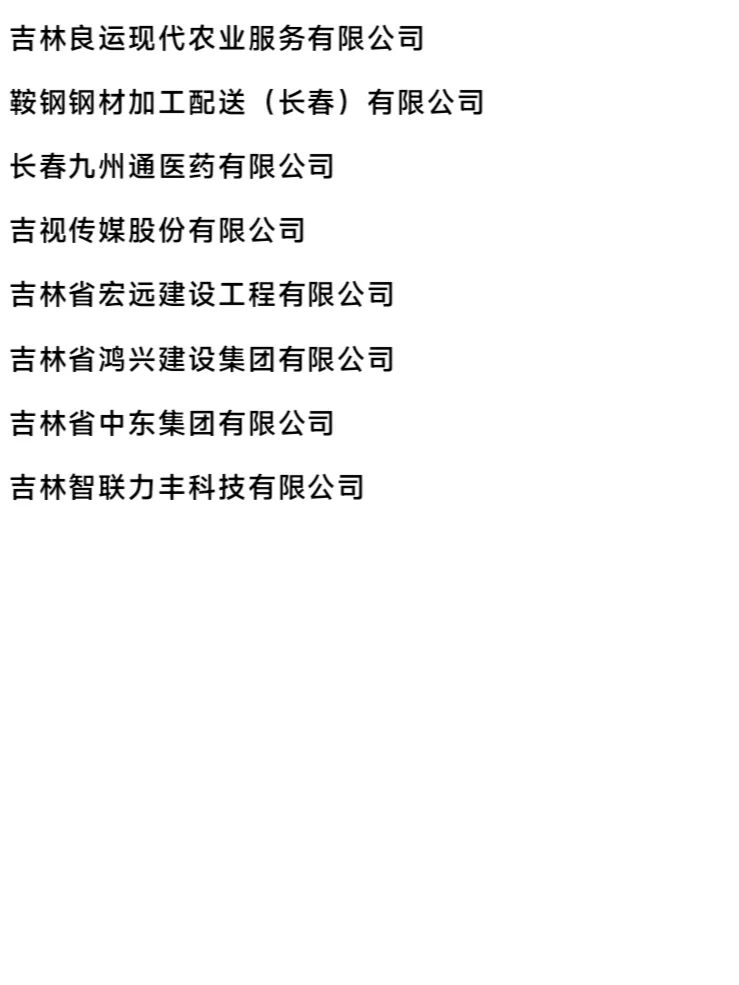 长春头部企业