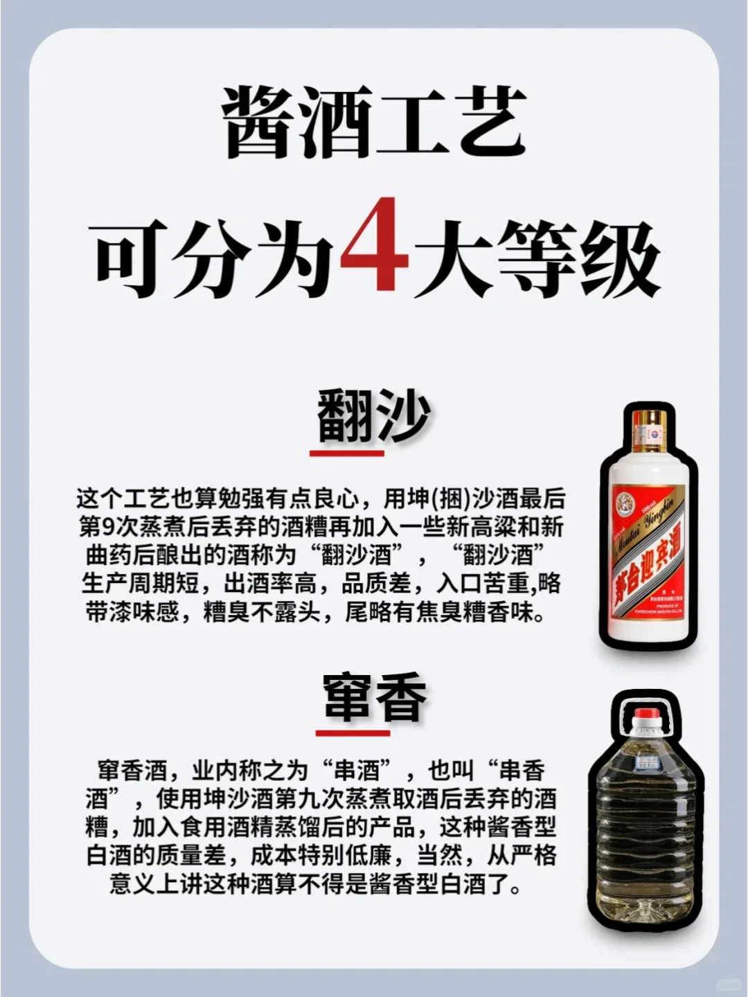 酱酒工艺可分为4大等级!!!