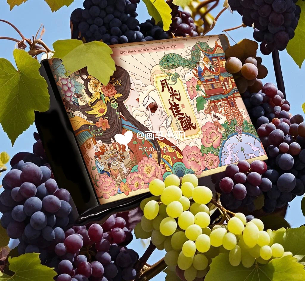 ?价值四位数的红酒包装插画它来啦~