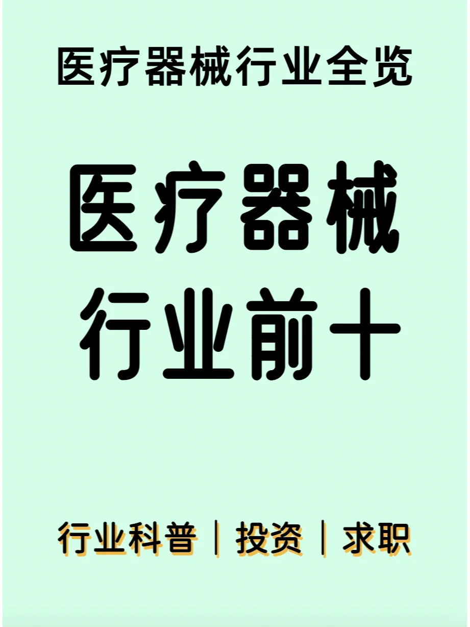 医疗器械 | 行业Top10企业名单?