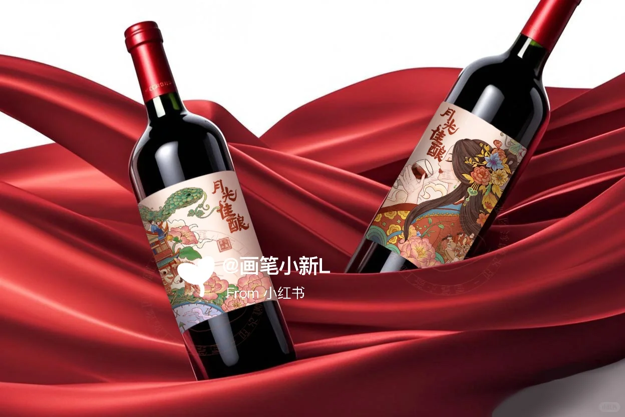 ?价值四位数的红酒包装插画它来啦~
